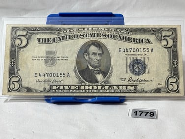1953A Five Dollar Bill - Blue Seal