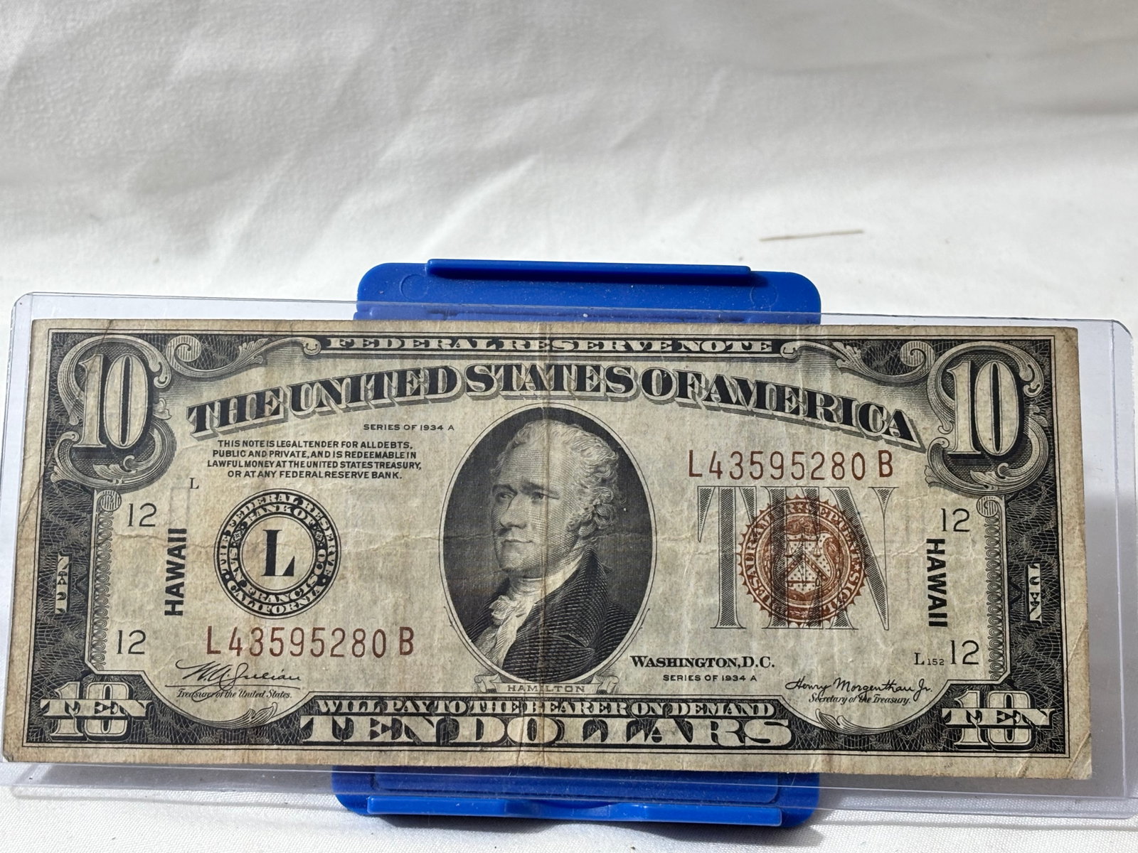 1934A Ten Dollar Note - Hawaii Note: See photos
