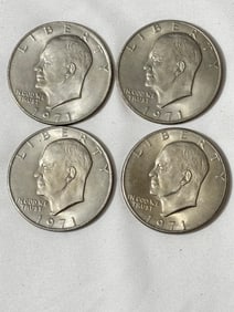 Lot of 4 Eisenhower One Dollar Coins