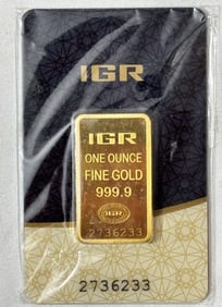 One Ounce Gold Bar IGR Packaged and Sealed