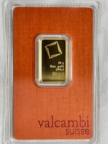 Ten Gram Gold Bar VALCAMBI Packaged and Sealed