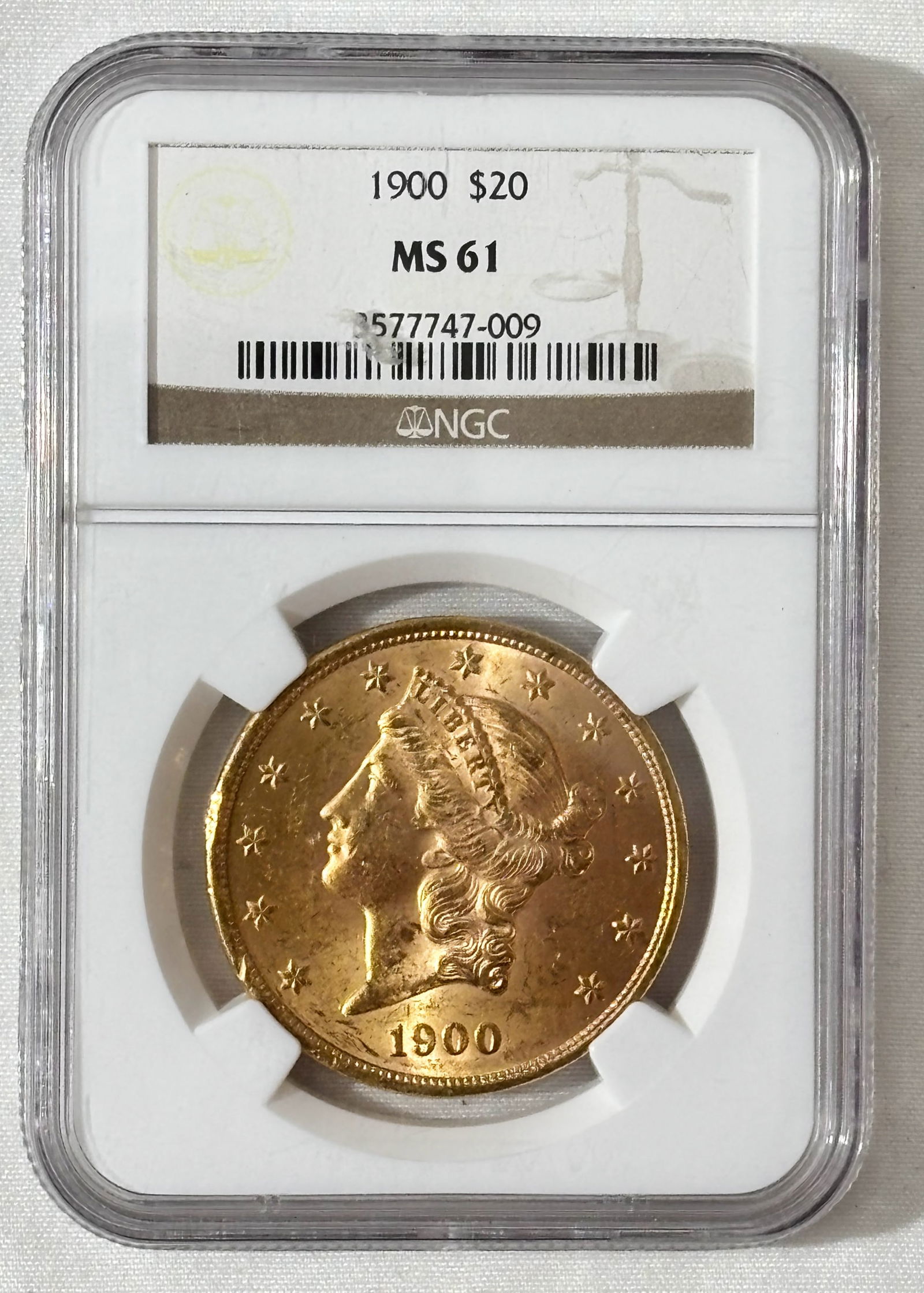1900 Twenty Dollar Gold Piece NGC Certified MS61 (1 of 4)
