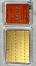 Fifty Gram Gold Bar VALCAMBI Packaged and Sealed