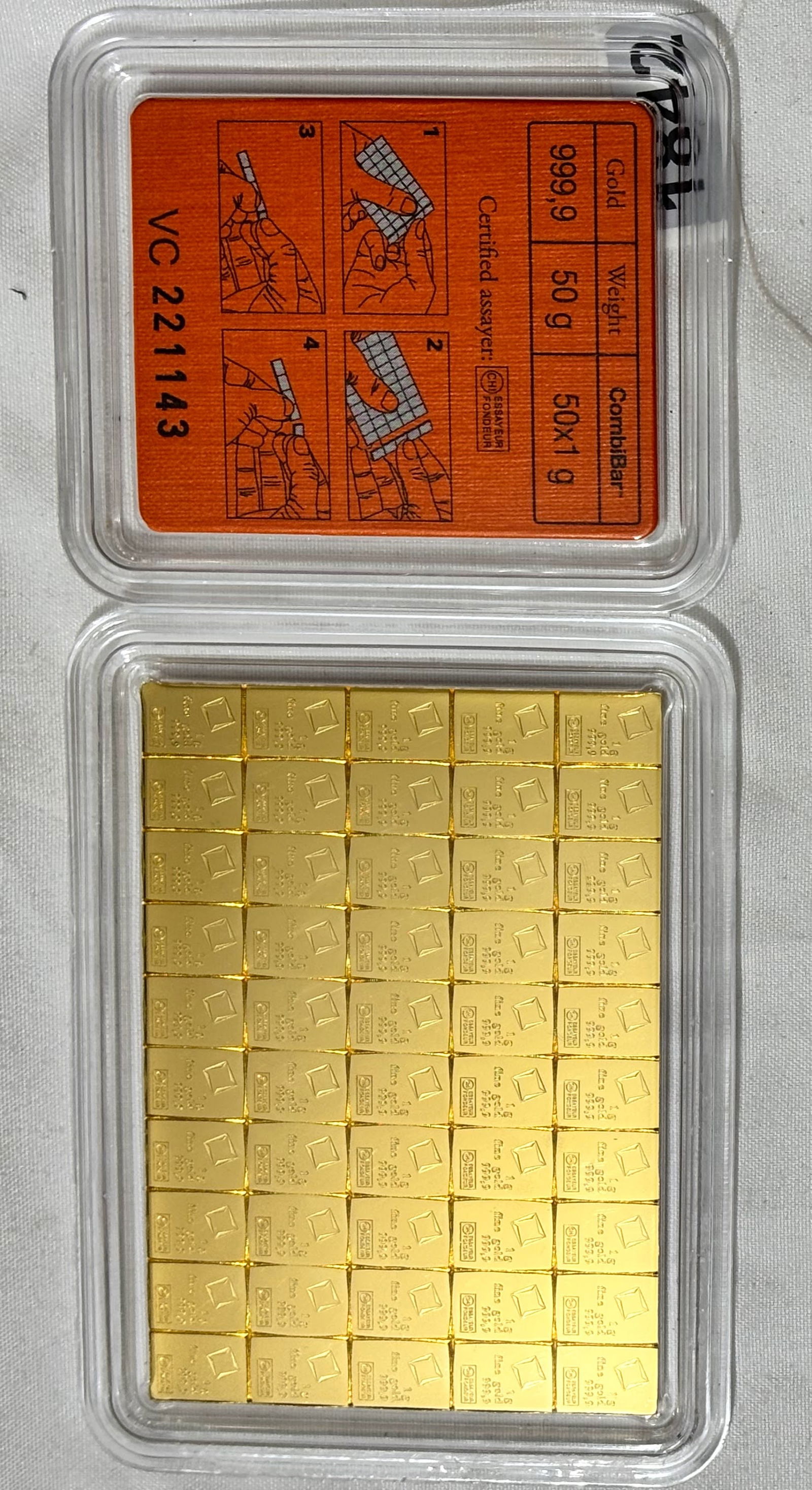 Fifty Gram Gold Bar VALCAMBI Packaged and Sealed (1 of 7)