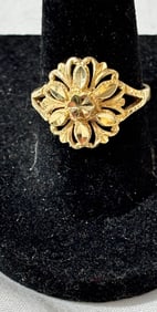 Marked Beverly Hills Gold 14K Floret Ring - Sz 8