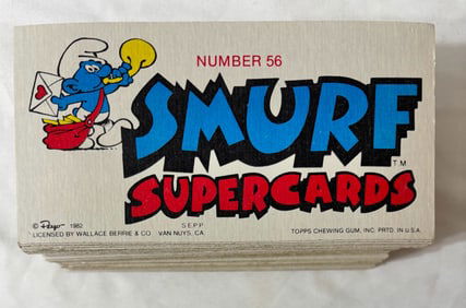 Lot of 124 Topps 1982 Smurf Super Cards