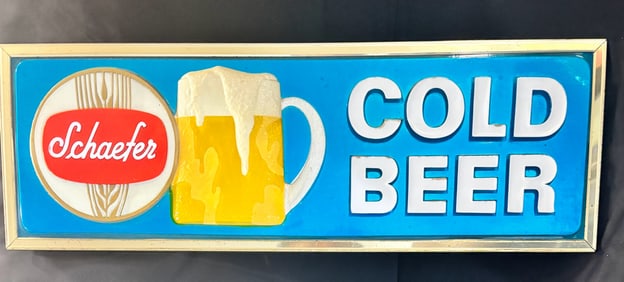 Vintage Schaefer Cold Beer Sign