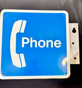 Vintage Doublesided Telephone Sign