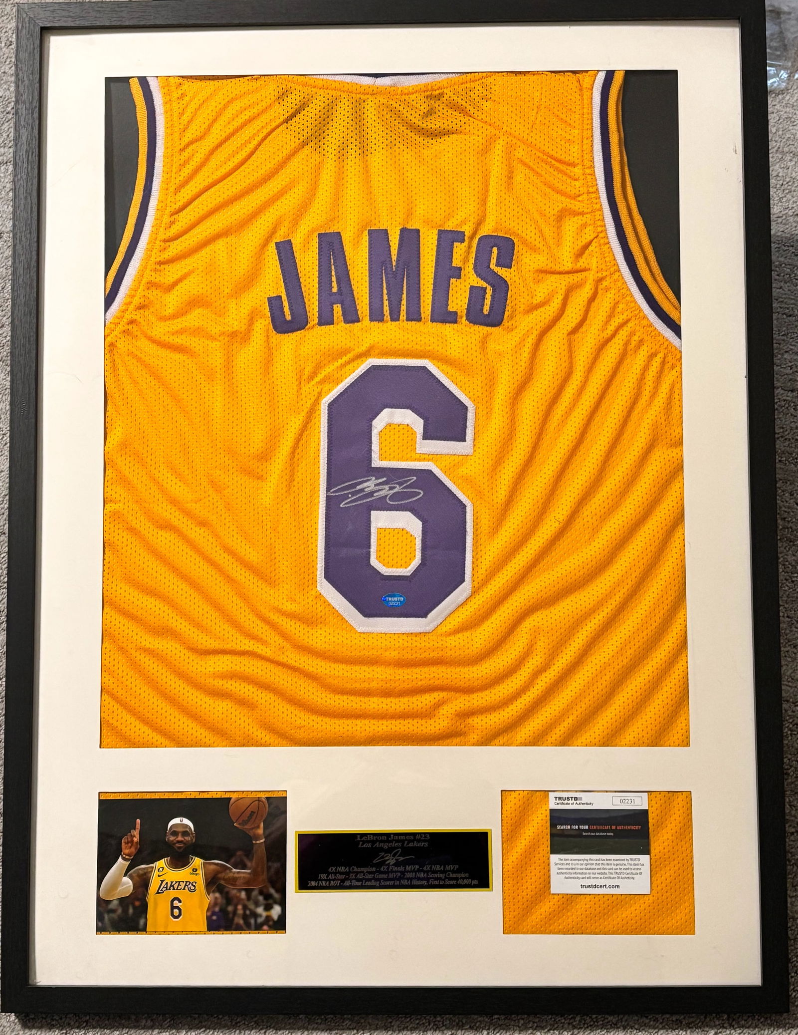 Framed Lebron James Autographhed Jersey COA (1 of 2)