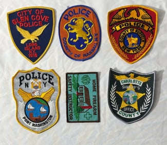 Group of Six Police Shoulder Patches Various Depts.