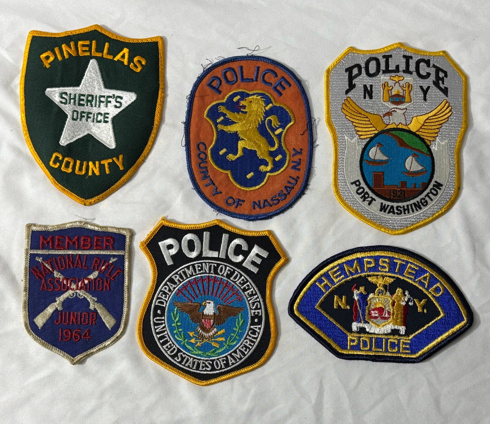 Group of Six Police Shoulder Patches Various Depts.: See photos