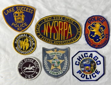 Group of Seven Police Shoulder Patches Various Depts.