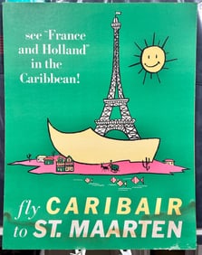 Vintage CaribAir Advertising Poster