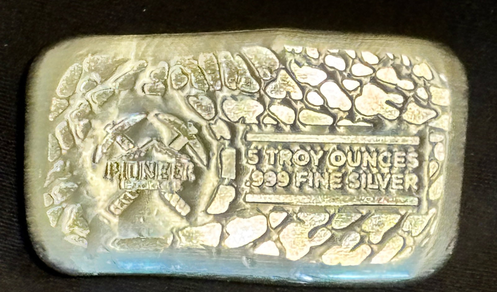Five Ounce Pure Silver .999 Refined Bar: .999 pure silver bar