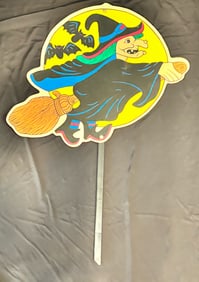 Vintage Halloween Classic Witch on a Broom Outdoor Decoration