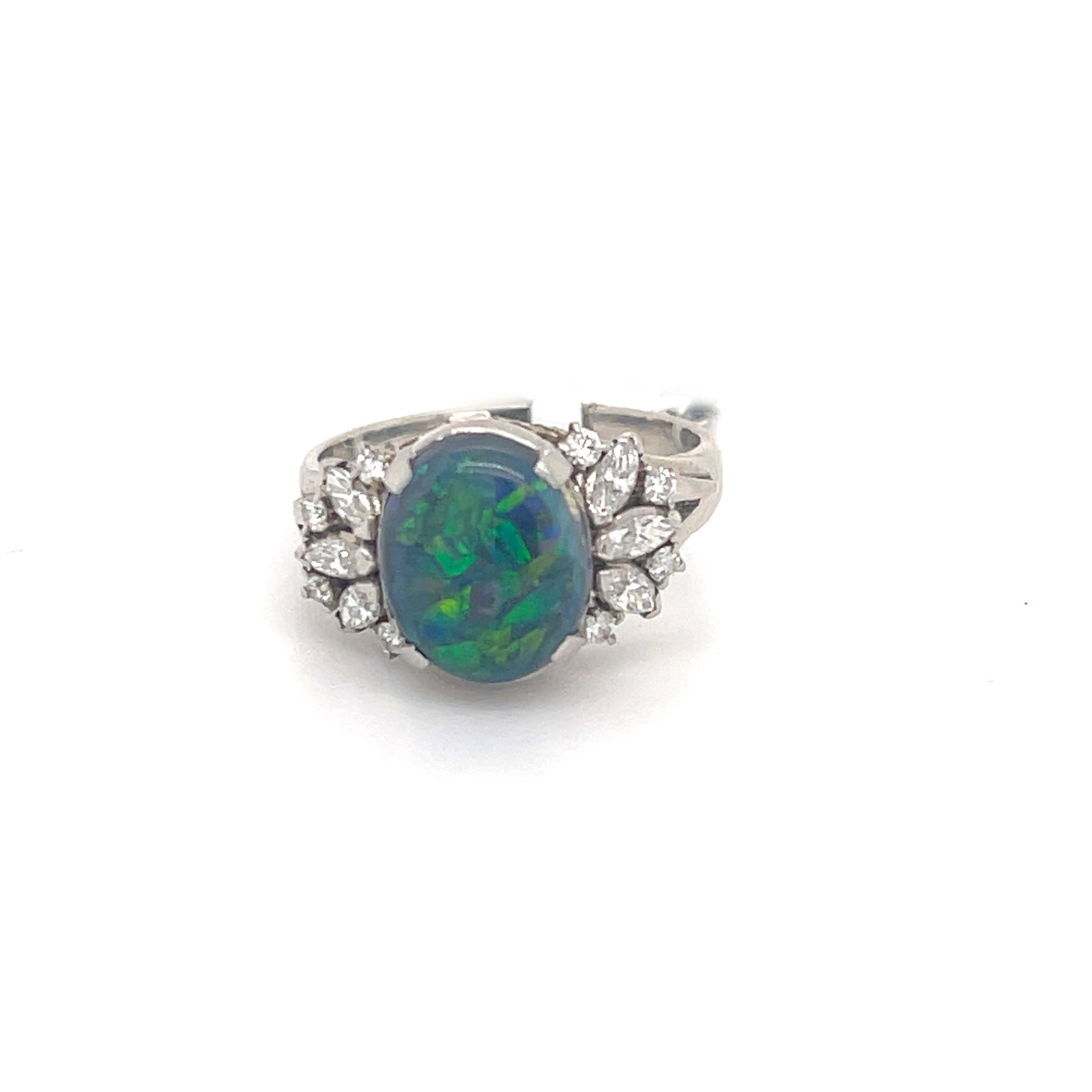 Black Opal Platinum Diamond Ring (1 of 3)