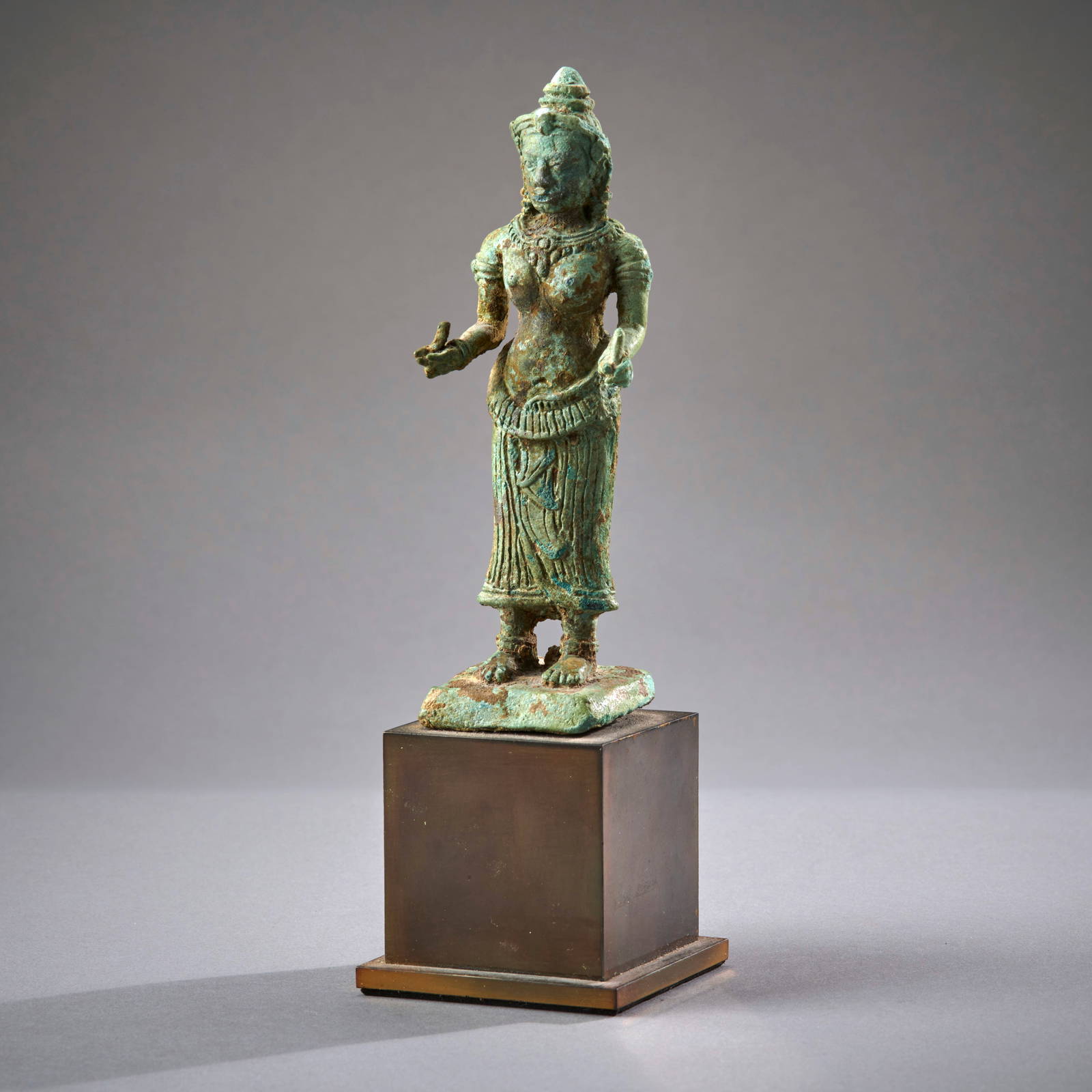 A Khmer Bronze Figure Of Prajnaparamita