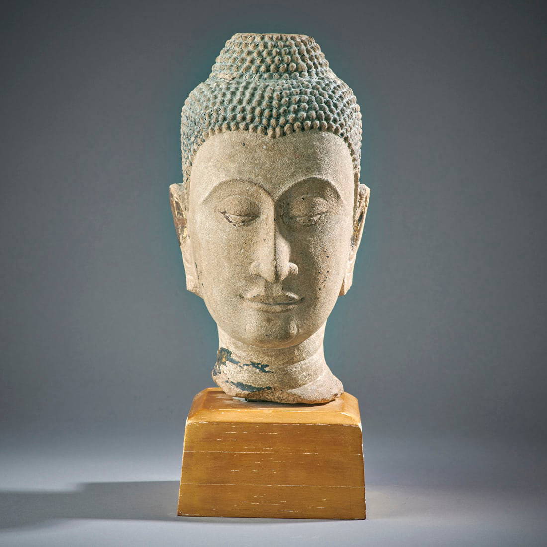 A Thai Stone Buddha Head