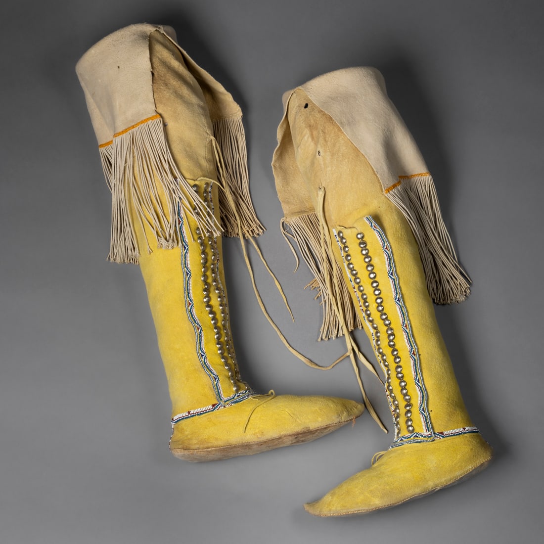 A pair Southern Plains high top moccasins (1 of 5)
