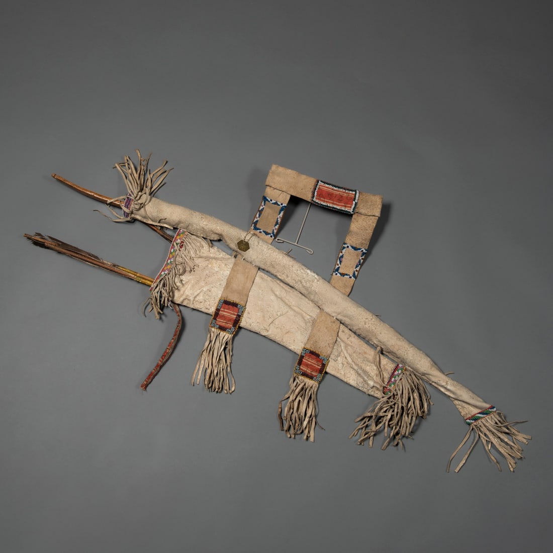 An Osage beaded hide bow case and quiver (1 of 5)