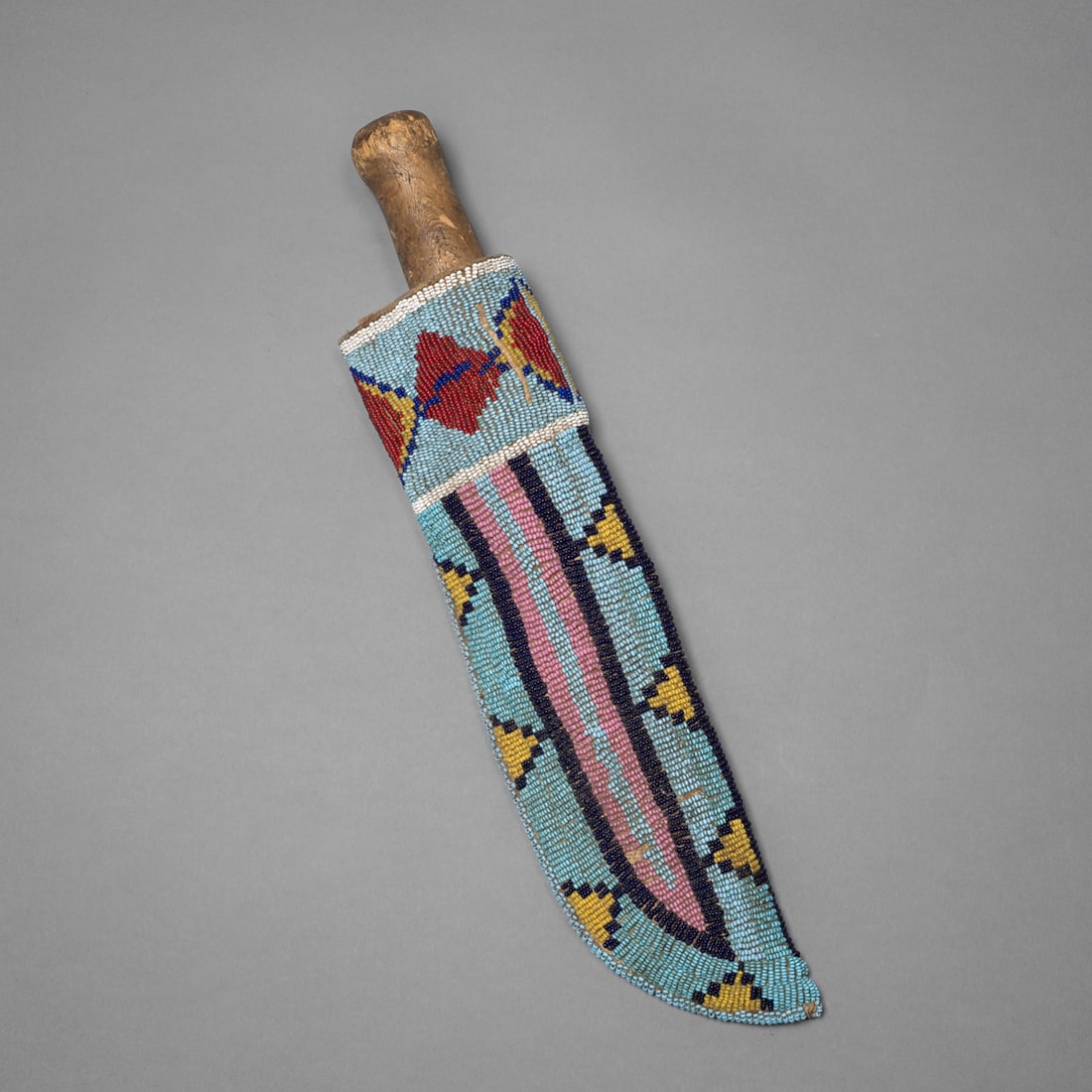 A Plains beaded hide knife sheath (1 of 3)