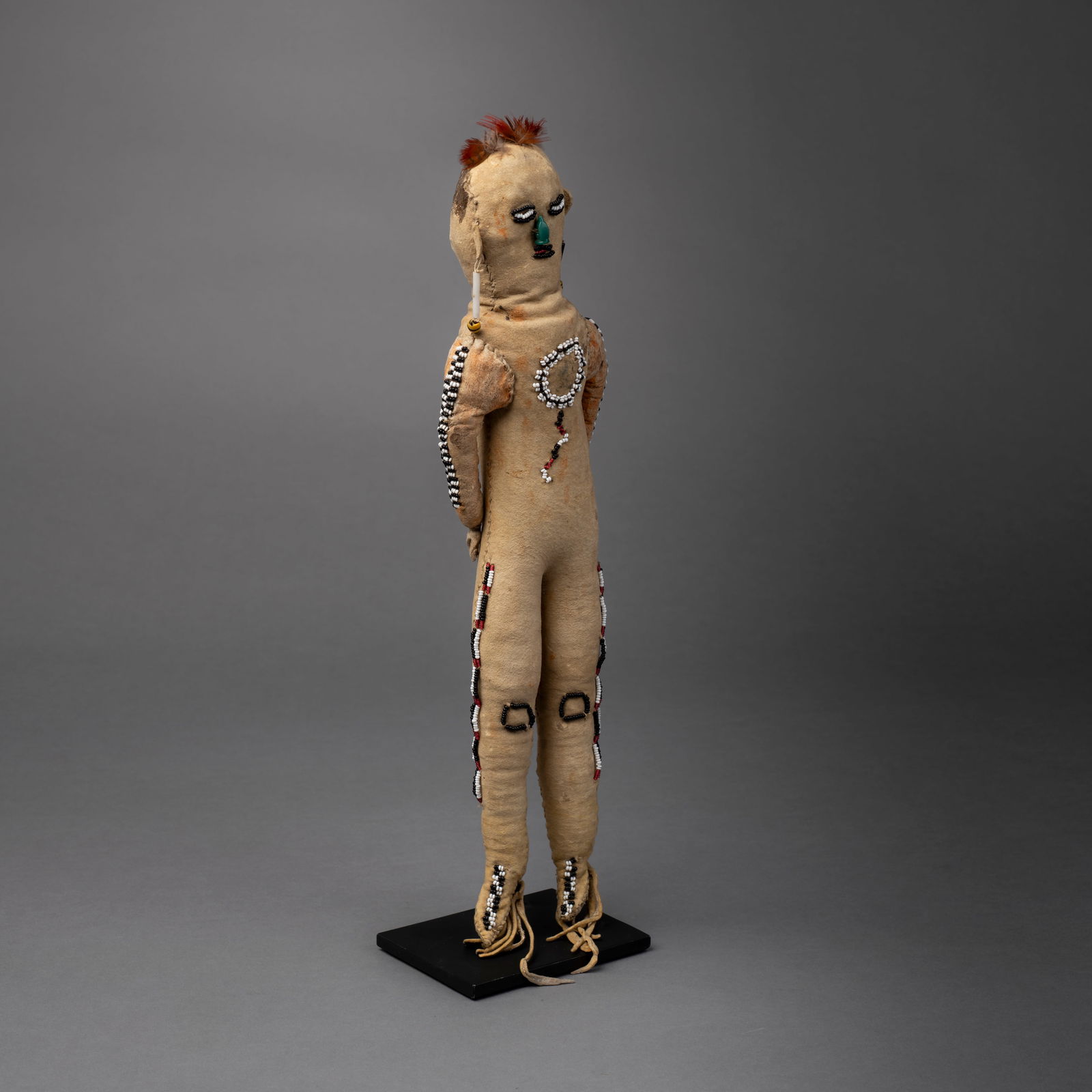 An Apache beaded hide doll - 3