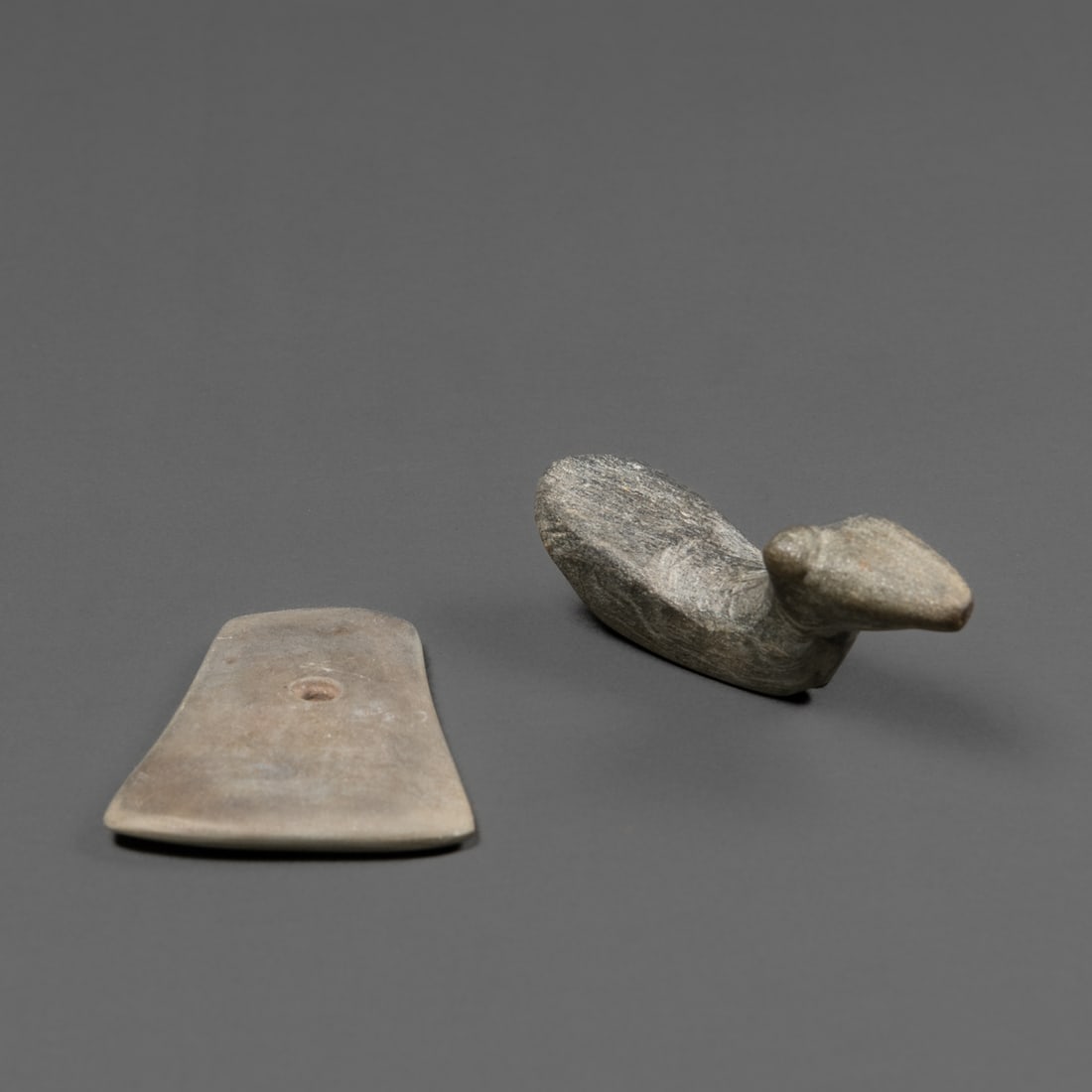 Two Prehistoric Woodland Indian mound builder stone artifacts (1 of 3)