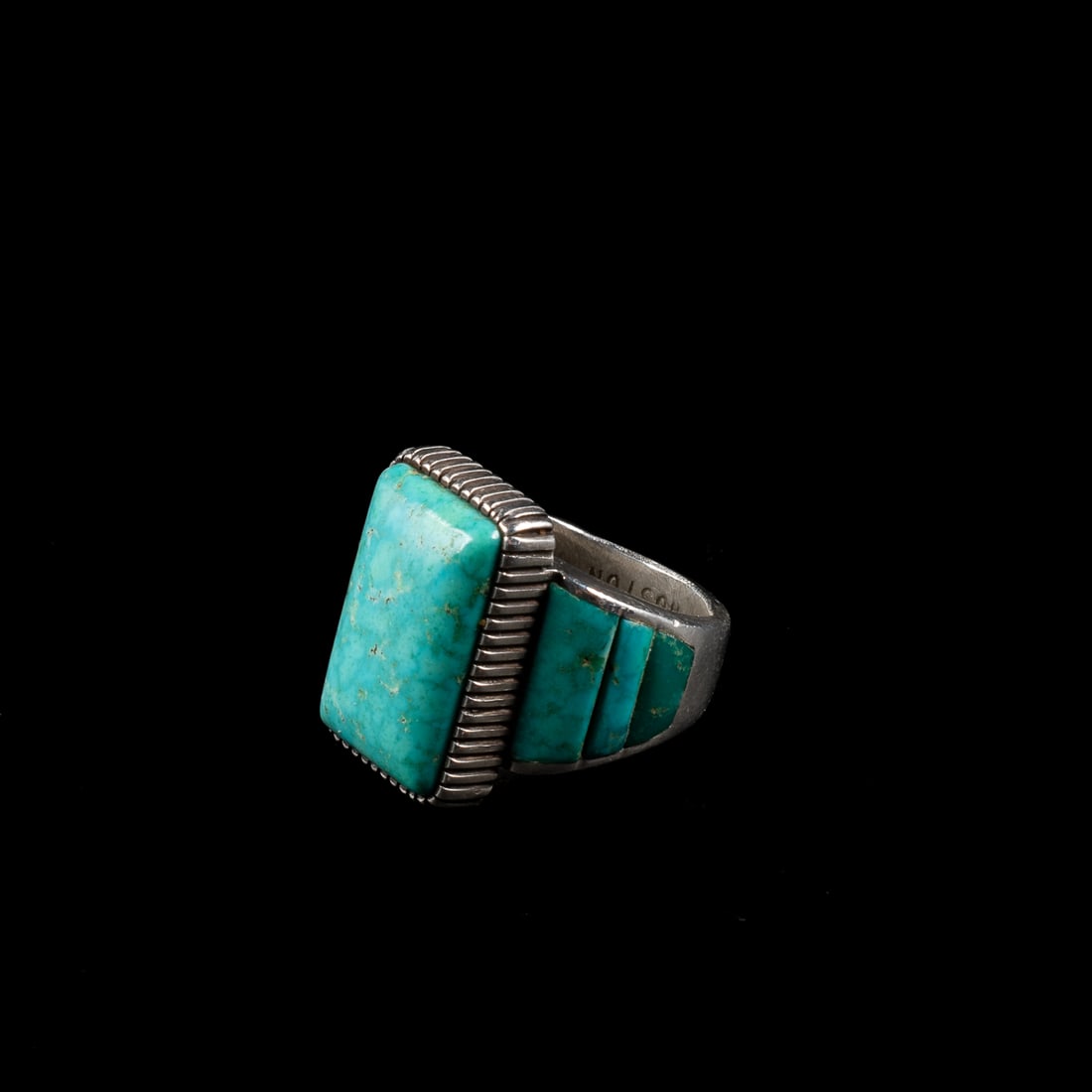 A Jacob and Irene Livingston silver and turquoise ring (1 of 5)