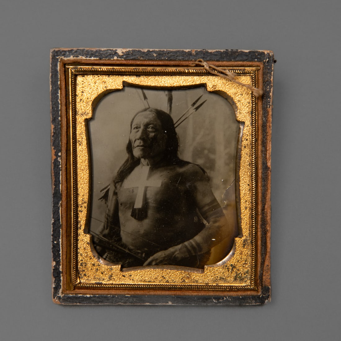 An Ferro/Tintype photograph of an Indian warrior (1 of 2)