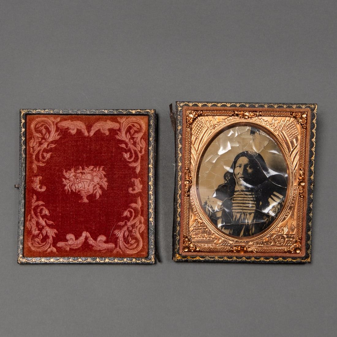 A Ferro/Tintype photograph of an Indian chief (1 of 3)