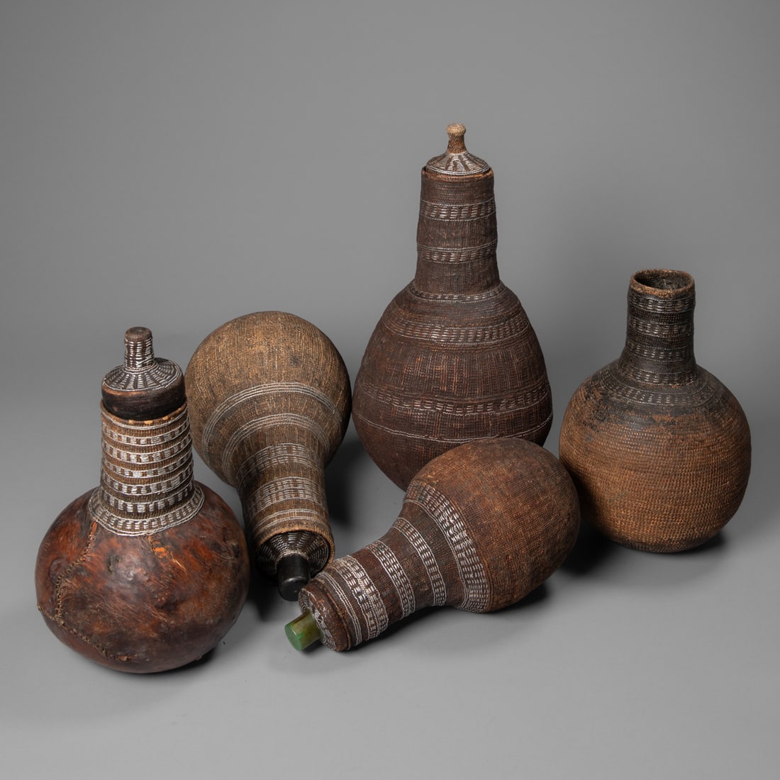 Five woven Borana baskets - 2
