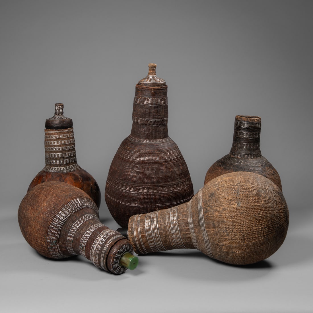 Five woven Borana baskets - 3