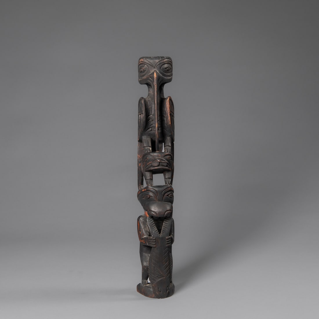 A Northwest Coast wood model totem pole (1 of 5)