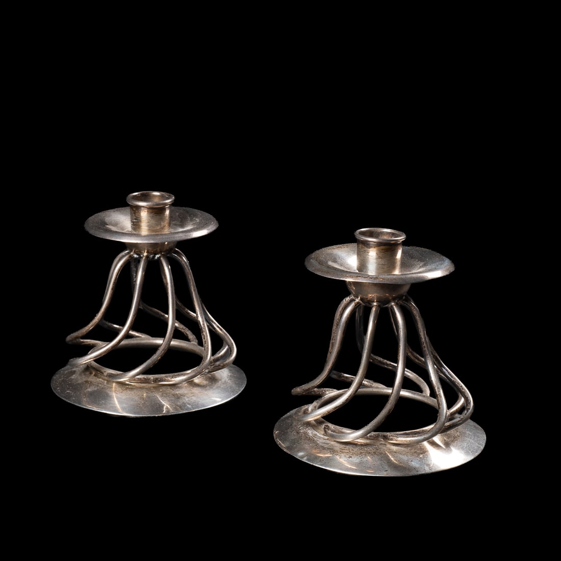 A pair of Spratling silver candlesticks (1 of 5)