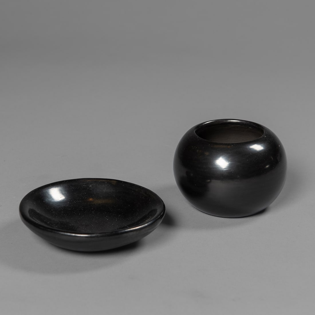 An Adam and Santana blackware plate (1 of 4)