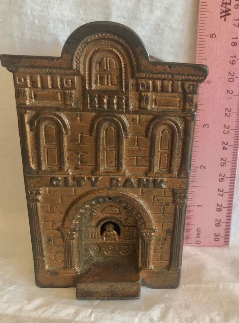 Cast Iron Still City Bank w/ Paying Teller (1 of 5)