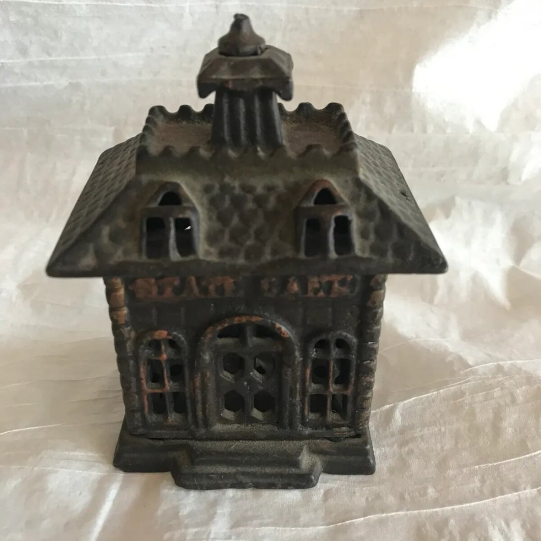 Antique Cast Iron State Bank Still Bank (1 of 5)