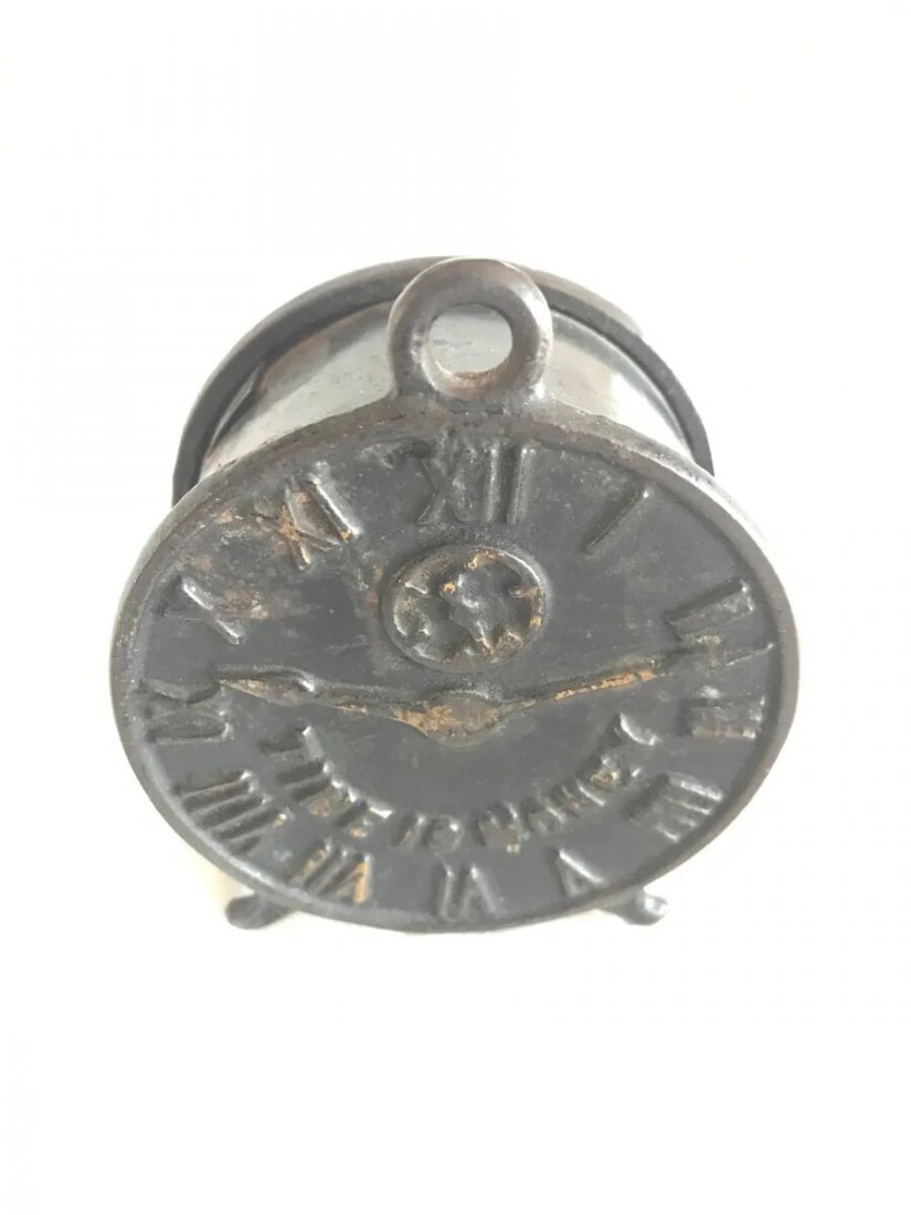 Cast Iron Bank Clock - Time is Money - 4 inches tall (1 of 4)