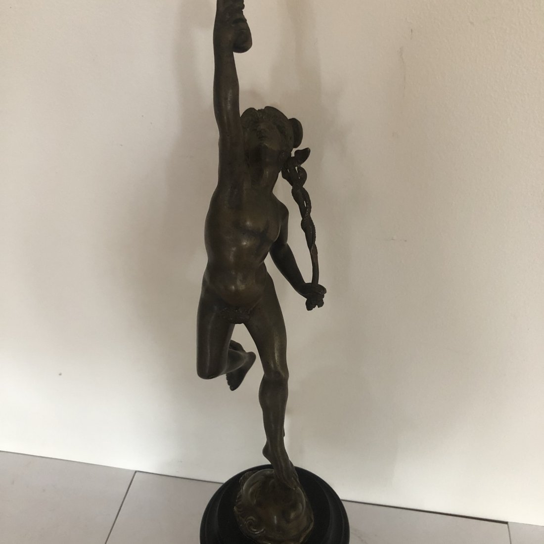 Bronze Figural Statue Man Standing on Face (1 of 5)