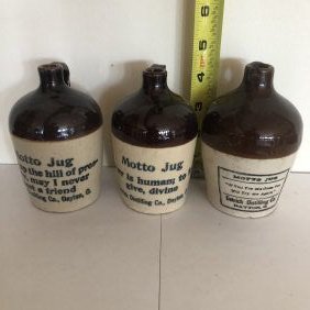 3 Miniature Motto Jugs Stoneware (1 of 5)