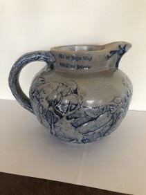 Stoneware German Pitcher w Stag (1 of 6)