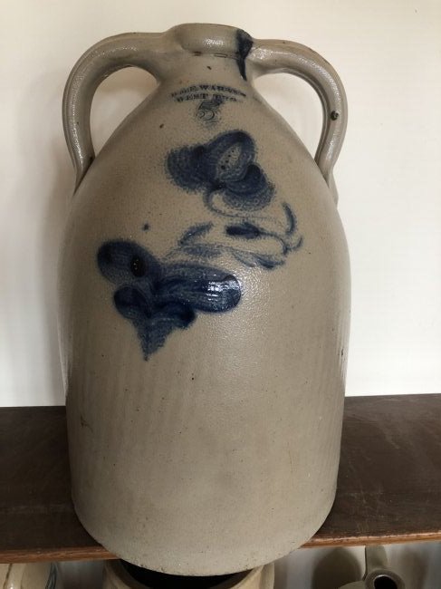 WM E. Warner Double Handled Jug From W. Troy NY (1 of 7)