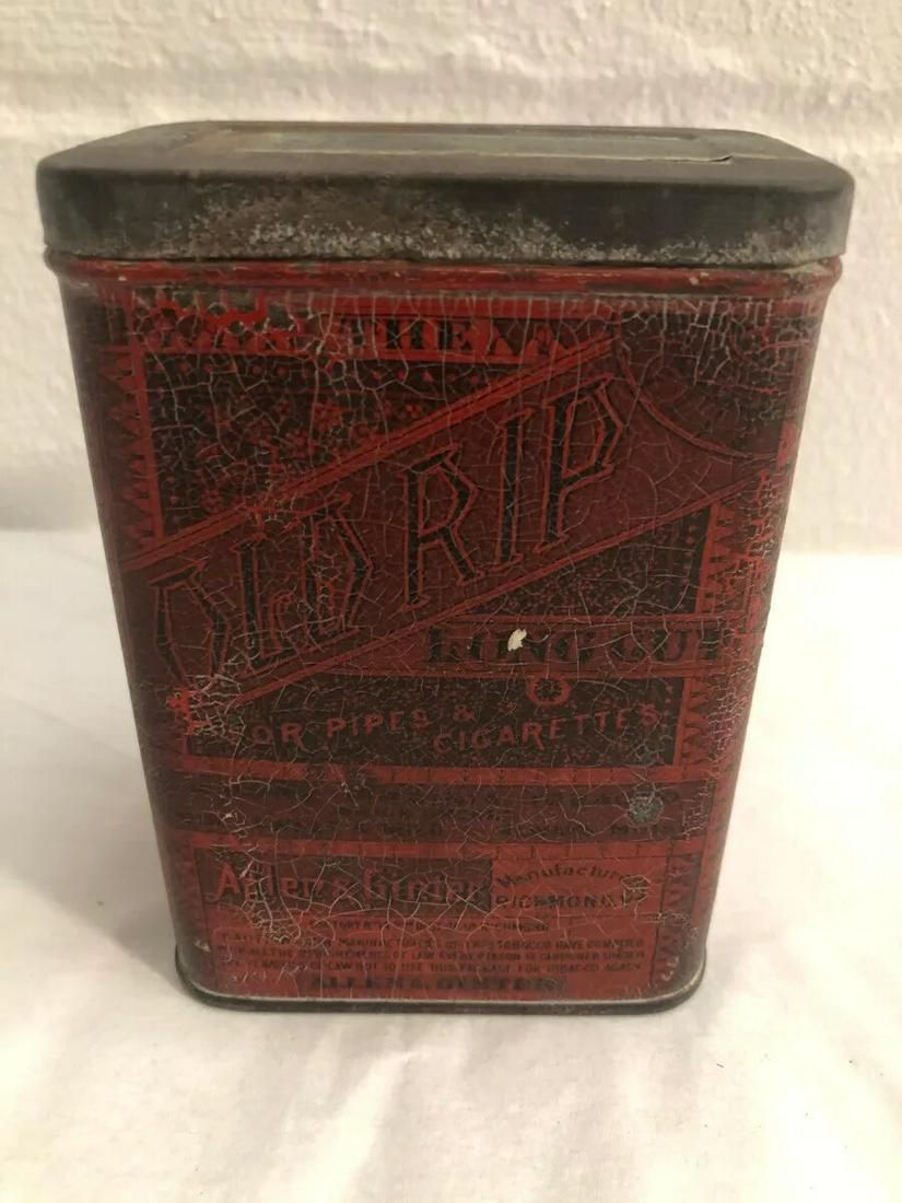 Old RIP Smoking Tobacco Allen & Ginter Pocket Tin: 3.25x2" 4.5" tall