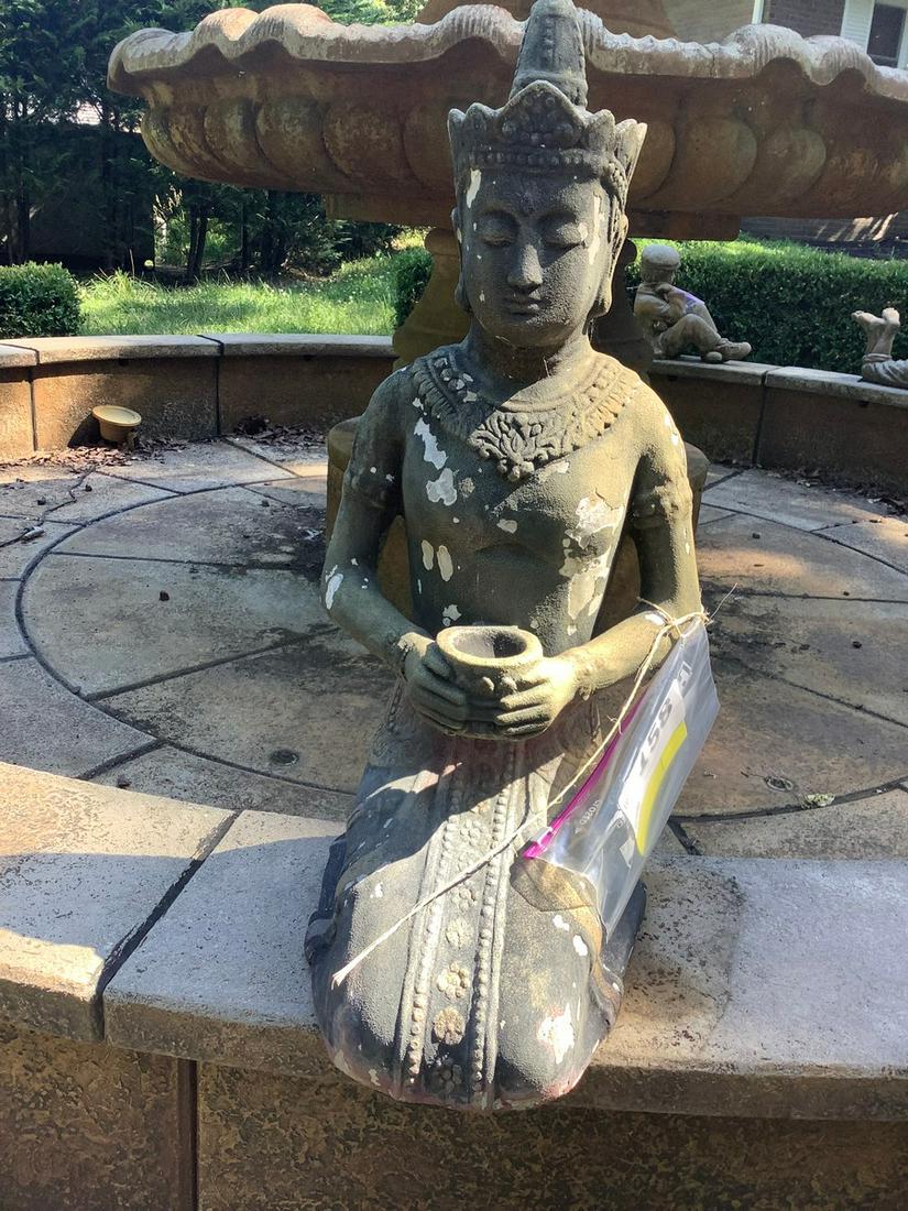 Garden statue: Ceramic Buddhist garden statue 26 inch