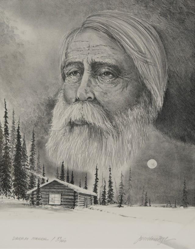 Jon Van Zyle signed and numbered print: Jon Van Zyle signed and numbered print, "Dream Maker" 59/100, print size 15 1/8" x 19 3/8" shrinkwrapped (P 36)