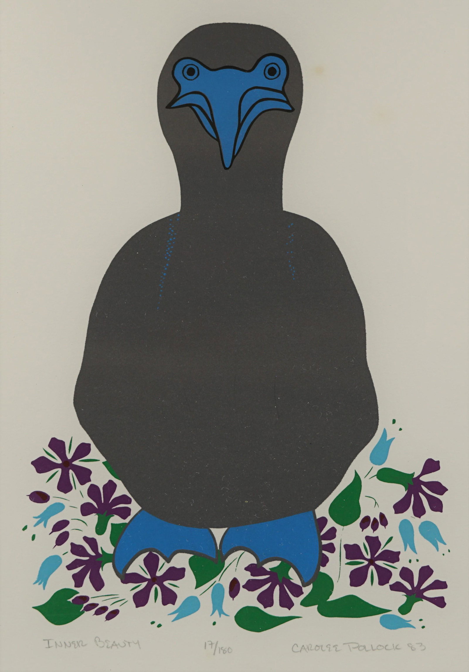 Carolee Pollock signed and numbered print: Carolee Pollock signed and numbered print, "Inner Beauty" 17/180, double matted and framed size 16.75" x 13" (P 58)