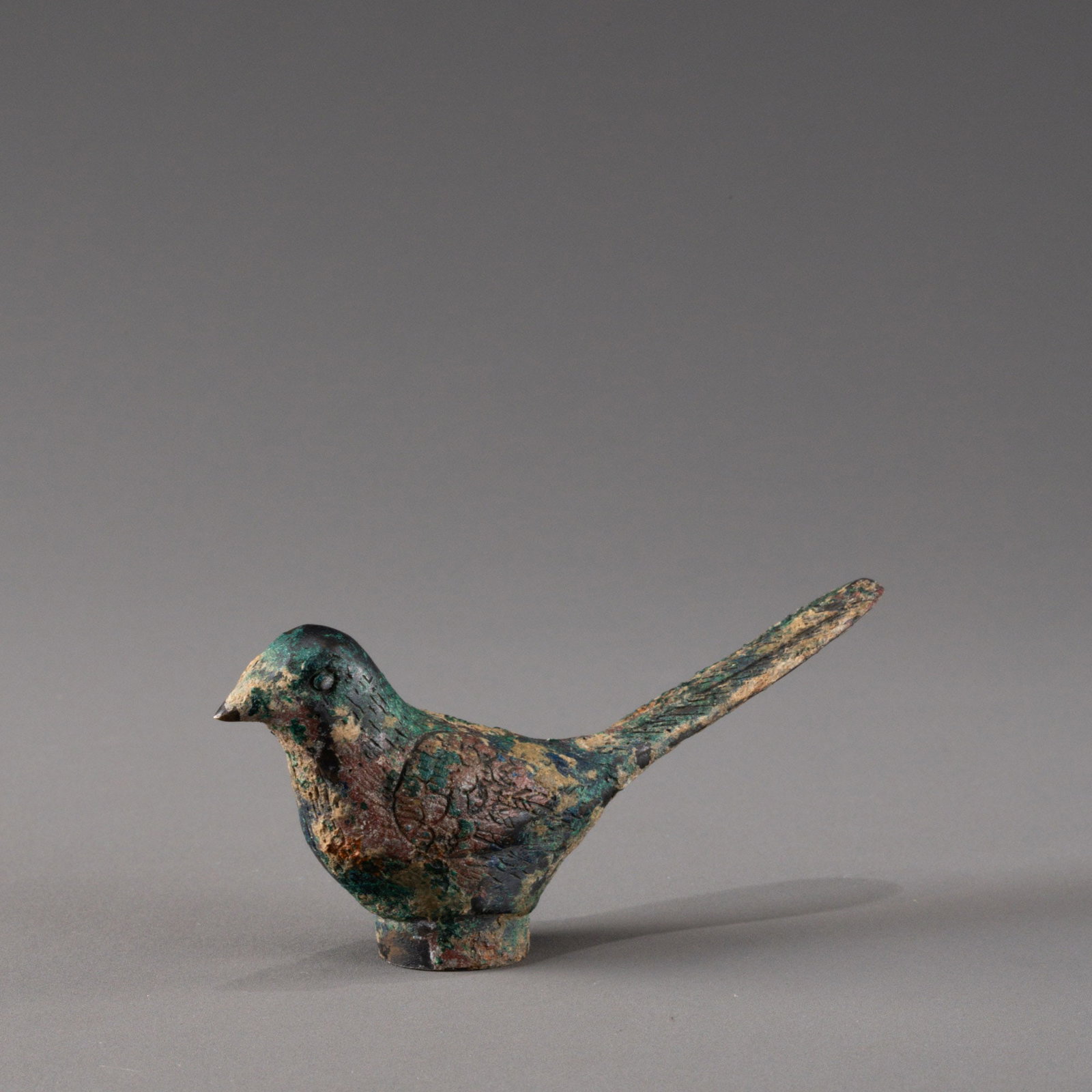 Han bronze dove staff head: W: 10cm H: 4.5cm