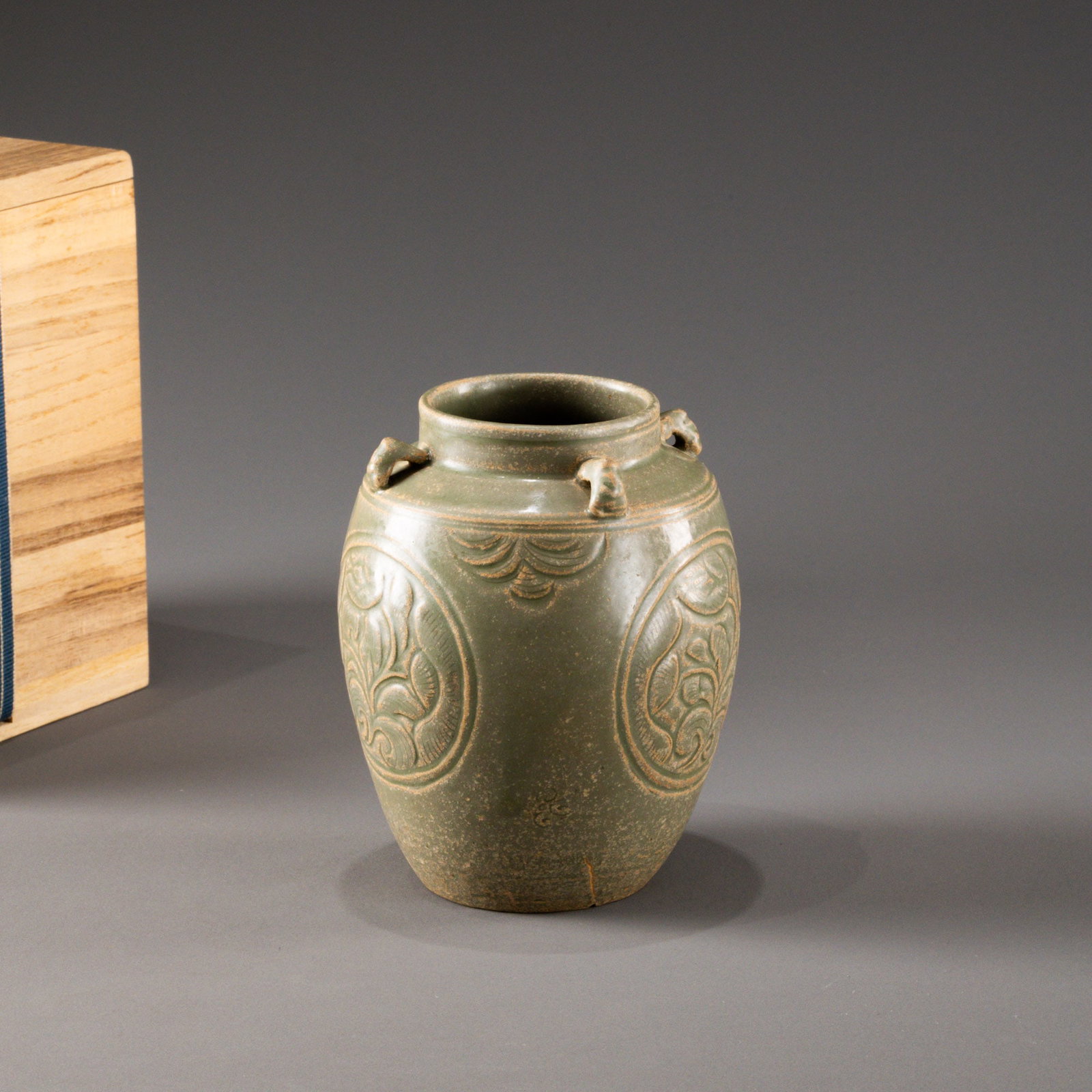 Jin-Yue Kiln Four-Handled Floral Pattern Jar (1 of 8)