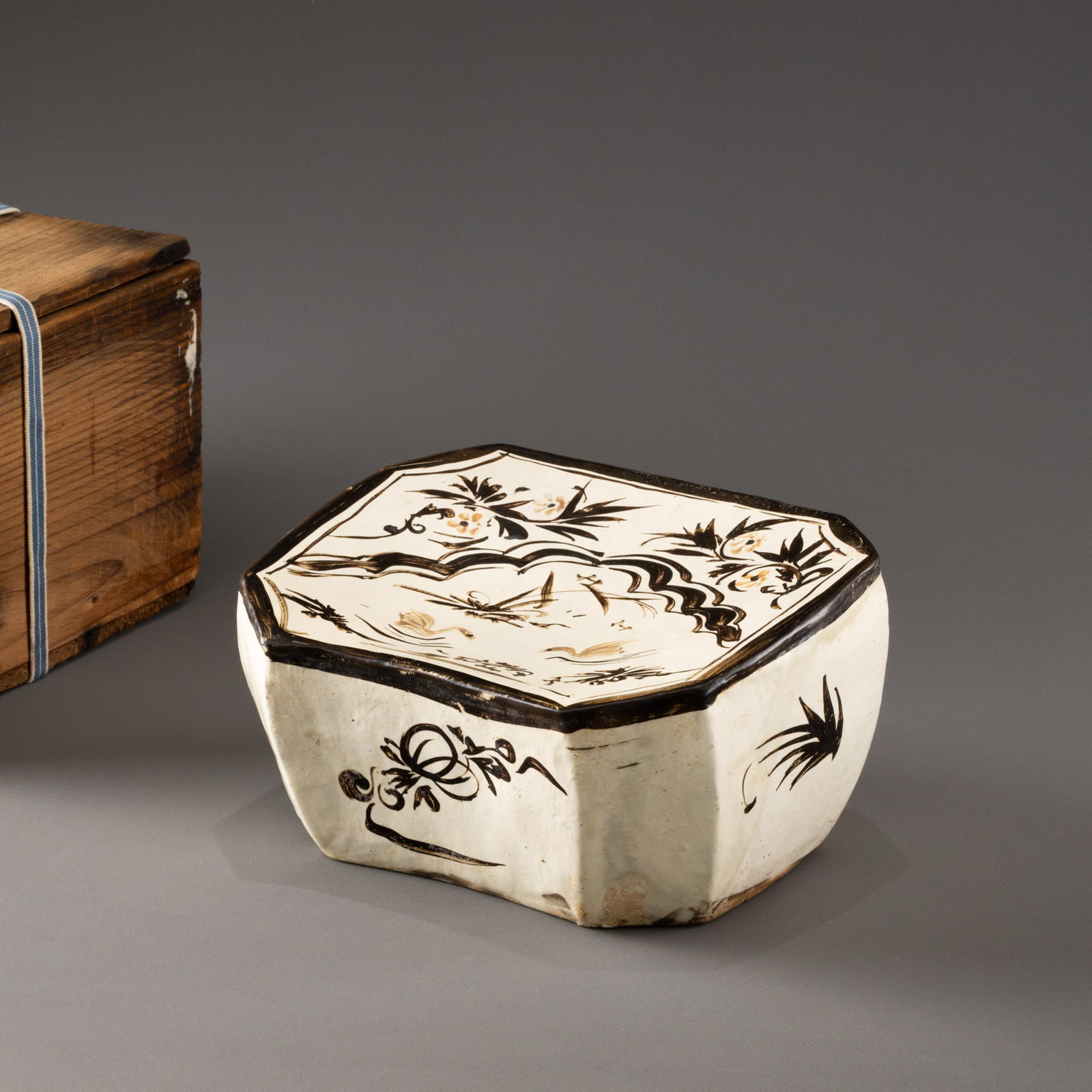 Song Dynasty Cizhou Kiln Flower and Bird Pattern Porcelain Pillow (1 of 7)