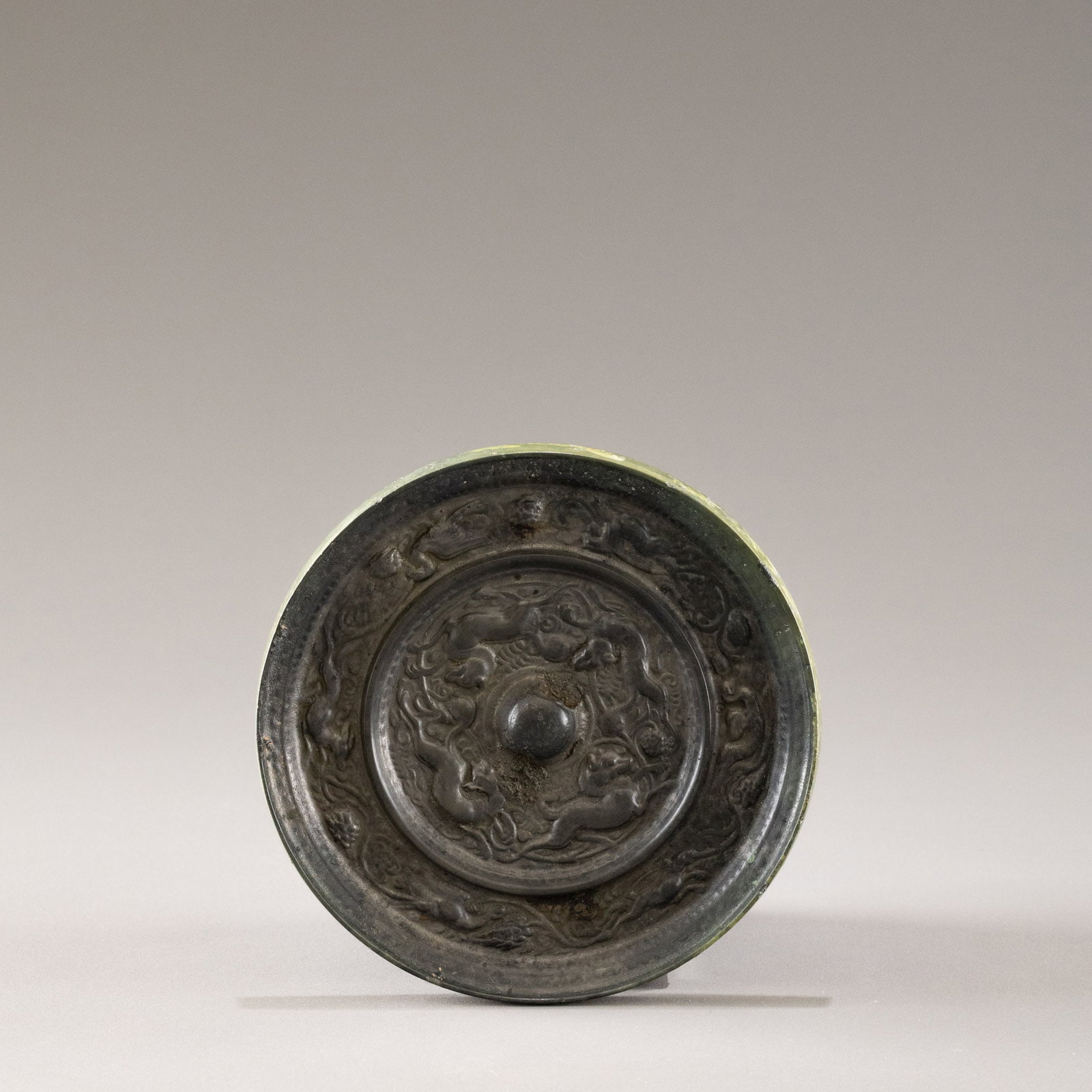 Tang Dynasty bronze mirror with sea beast and grape pattern (1 of 8)